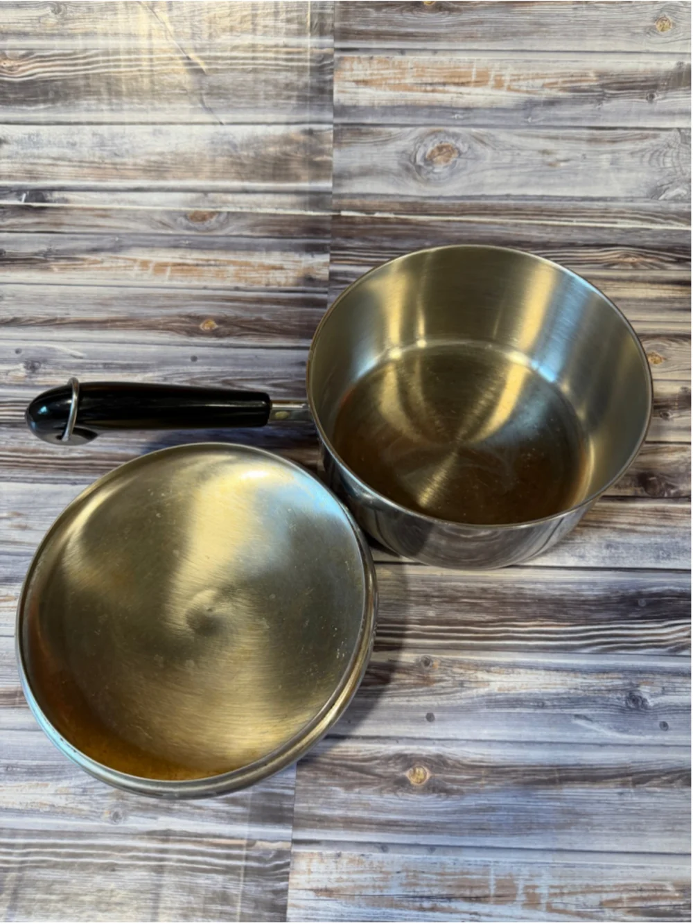 Revere ware stainless 2 quart sauce pan with lid USA made